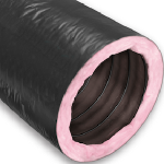 KP Insulated Flex Duct, 14"x25' Blk Vinyl R8 Bag