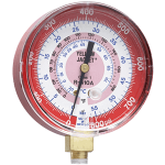 3.5" Red Liquid Filled Gauge for Vacuum port